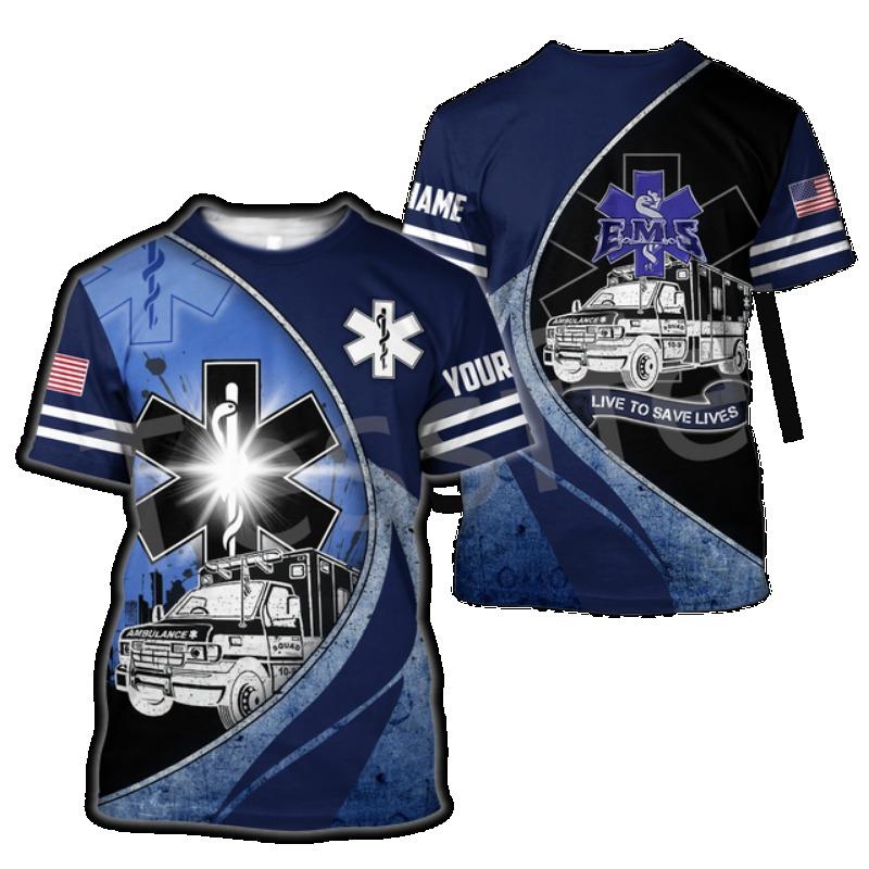 

Tessffel Emergency Medical Service Technician EMT EMS Paramedic Hero Новые модные унисекс повседневные футболки с коротким рукавом с 3D-принтом s-3 L