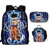 Dragon Ball Backpack Cross-border Trend Backpack Retro School Bag Dragon Ball Cartoon Three-piece Set