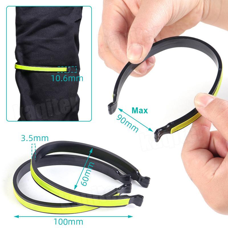 2pcs Cycling Reflective Trousers Bands Clips Strap Bicycle Ankle Leg Bind Bandage Trousers Pant Bands Clips Strap Windproof Clip