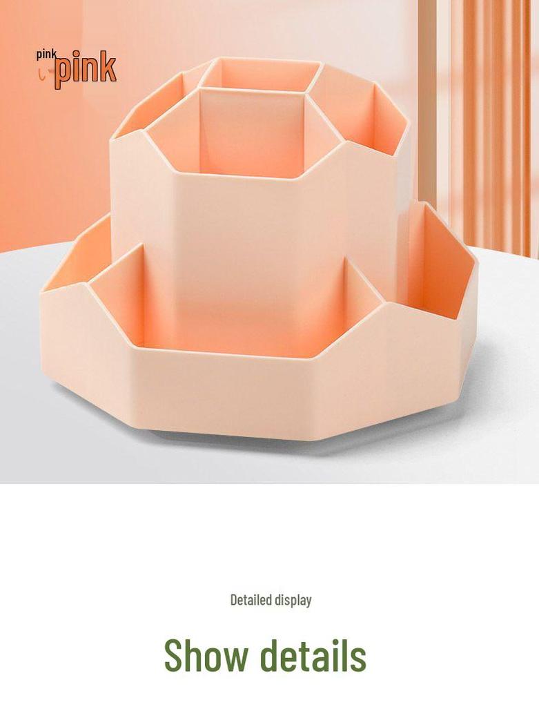 Nine-Grid Rotating Pen Holder, Upgraded Large Capacity, High-End Desktop Organizer, Multifunctional Luxury Storage Box