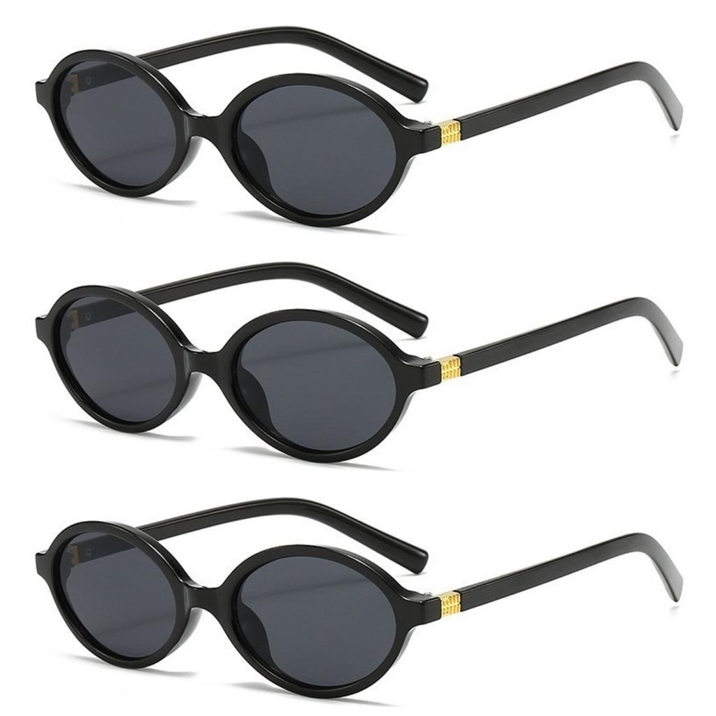 3PCS Women Oval Retro Glasses Y2K Leopard Small Frame Glasses New Fashion Simple Vintage Female Girls Eyewear