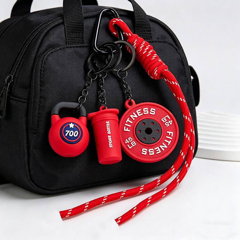 Bag Charm Kettlebell Dumbbell Hand-Woven Ropes Luxury Bag Pendant Trendy Sports Bag Pendants Gift For Fitness Enthusiasts