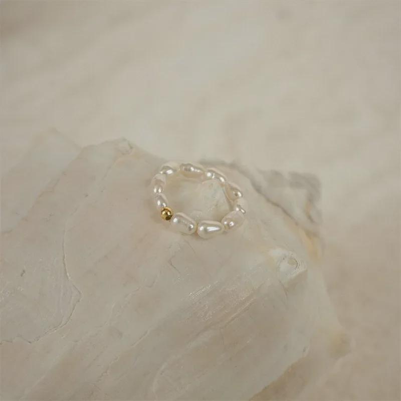 St. Delan Simple Korean Style Oval Pearl Ring