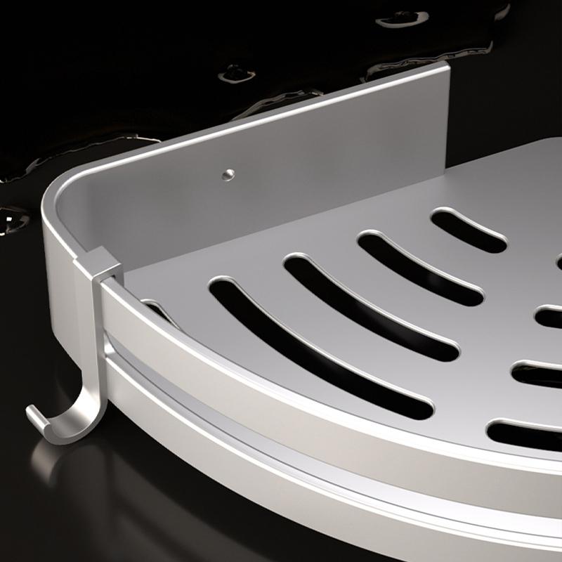 Bathroom Shelf Space Aluminum Shampoo Rack Makeup Storage Organizer Toilet Corner Wall Mounted Shower Shelf Bathroom Accessories