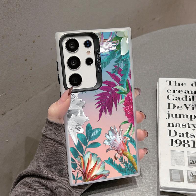 

Чехол для телефона с защитой от падения с рисунком в виде листа для Samsung S24 S23 A55 A35 Xiaomi Redmi 13C Poco C65 iPhone 15 Huawei Honor противоударный защитный бампер Samsung A54 5G