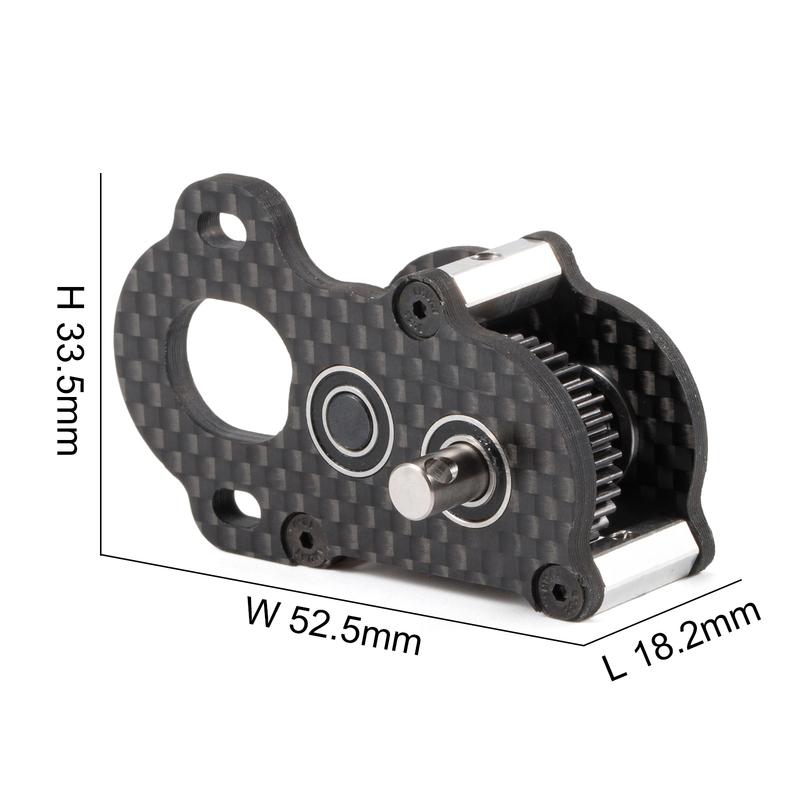 48P 29g Ultra-Light Portal Transmission Black Carbon Tiny Gearbox for 1/10 LCG Chassis Comp Builds Rigs