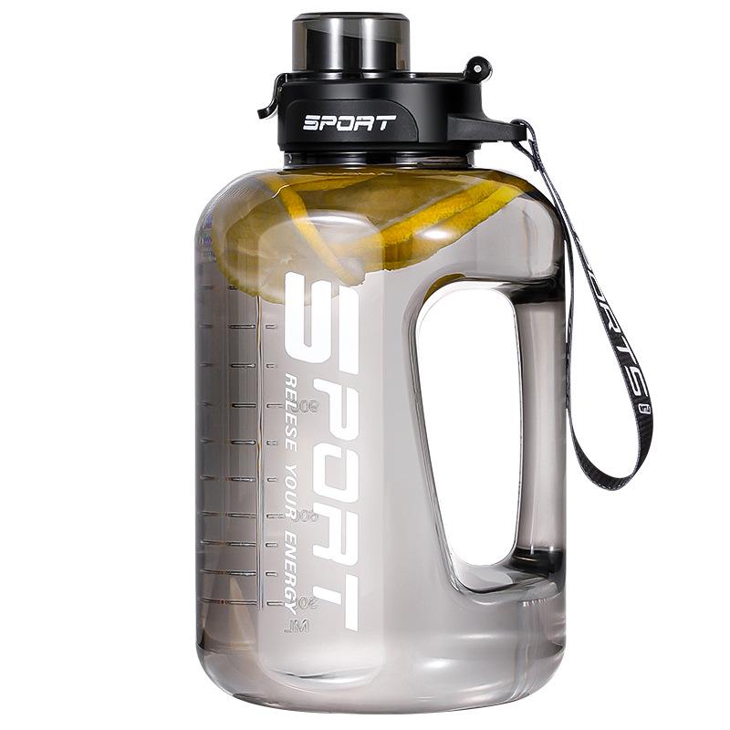 Viral Fitness Große Wasserflasche mit Strohhalm - Hitzebeständiger Kunststoff