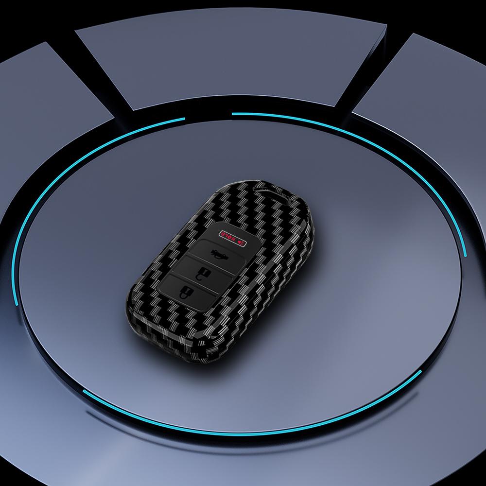 Carbon Fiber Car Key Fob Cover For Honda Accord Civic Crv Pilot Ridgeline Odyssey Passport Smart Remote Key Protector Accessorie