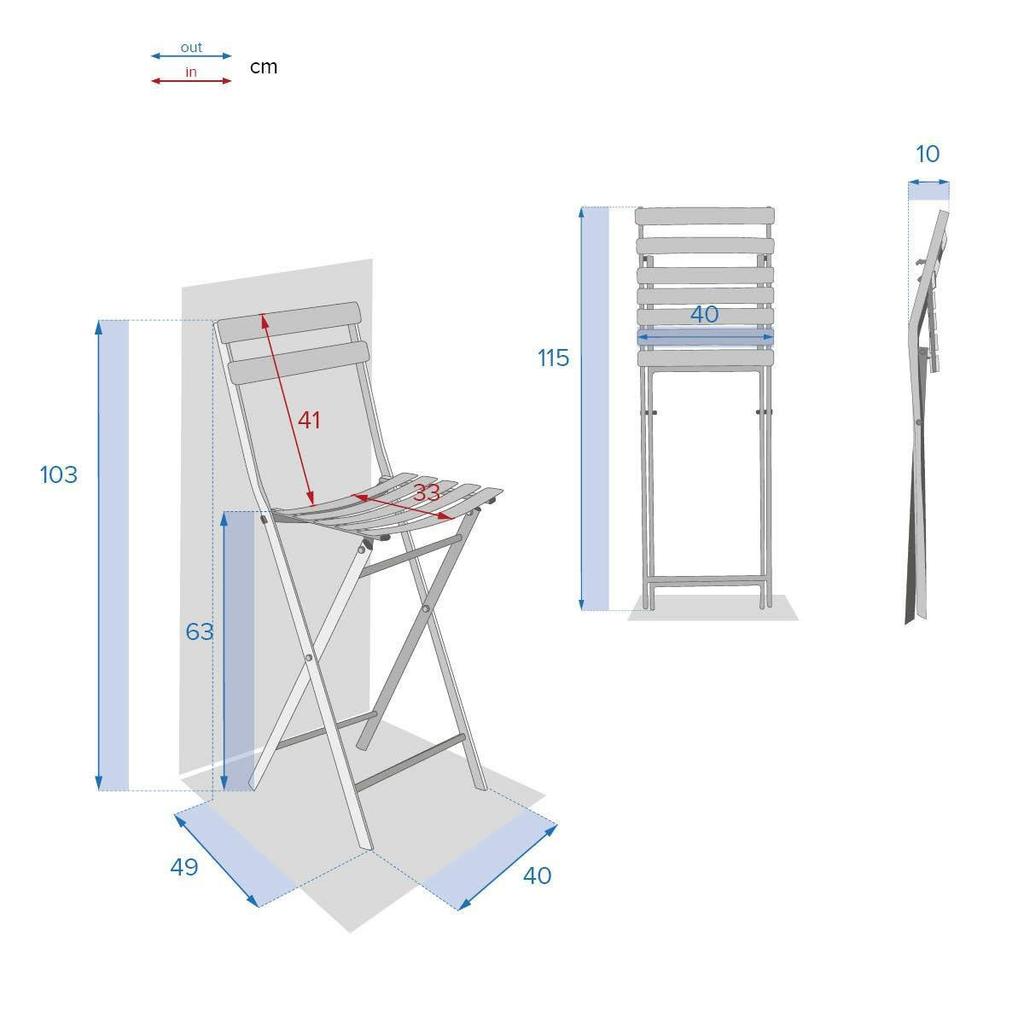 Greensboro Graphite STEEL FOLDING STOOL with Footrest