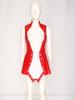 S-3XL Wet Look PU Sleeveless Dress Open Front Button Overlay Pleated Hem Glossy Vinyl for Rave Party Club Night