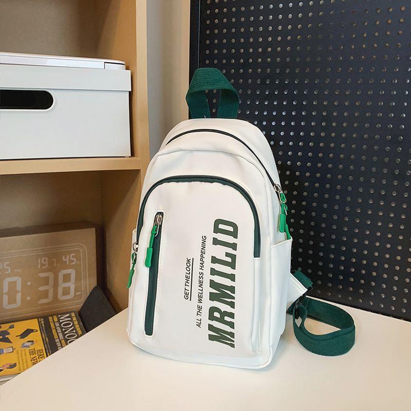 

Новая нагрудная сумка в японском стиле, женская маленькая сумка через плечо, повседневная, легко сочетаемая, сумка кроссбоди, мужская, спортивная, модная, поясная сумка, мужская White green without pendant