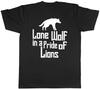 Lone Wolf In a Pride of Lions Mens Womens Ladies T-Shirt