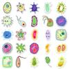 50 Microbial Graffiti Stickers: Cute Cartoon Decor for Journals, Water Bottles, and Phone Cases