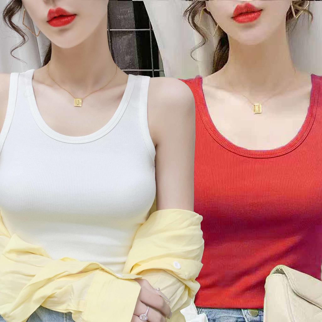 Jednoduché a elegantní dámské jednobarevné tílko větší velikosti Slim Fit na jaro a léto – noste jako základní nebo vnější vrstva, ramínka na špagety
