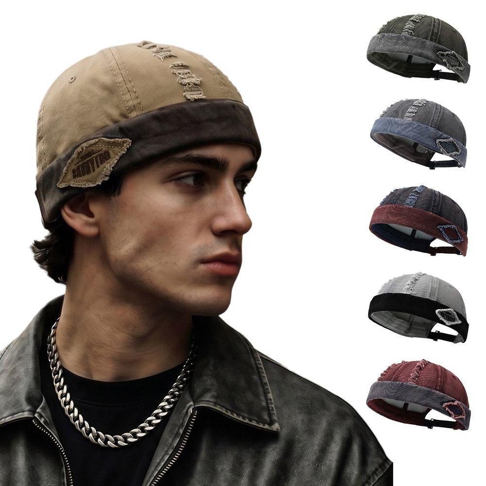 Streetwear Brimless Skullies Cap Lightweight Skullcap Fashion Melon Skin Hat Outdoor