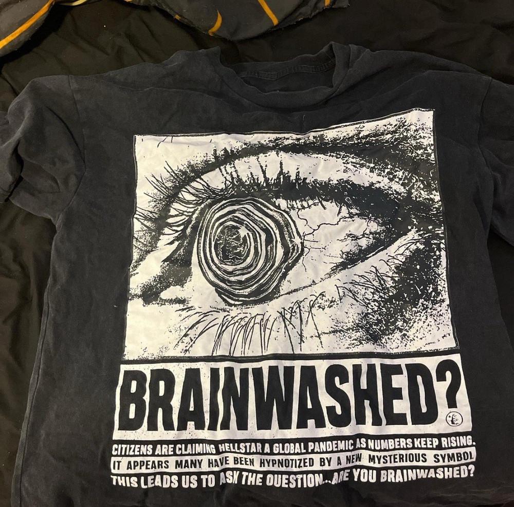 Винтажная футболка с графическим принтом группы Hellstar Brainwashed, все размеры BO032, унисекс M