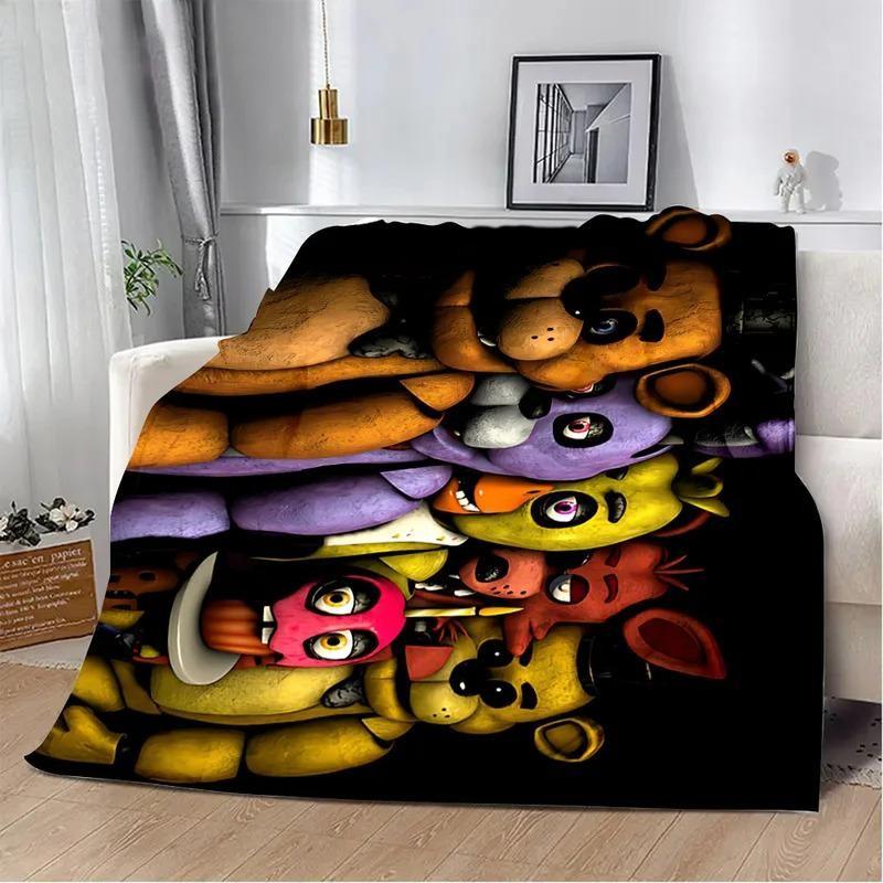 Cartoon Five Nights at Freddys Printed Blanket  Soft Comfortable Warm for Home Travel and Birthday Gifts