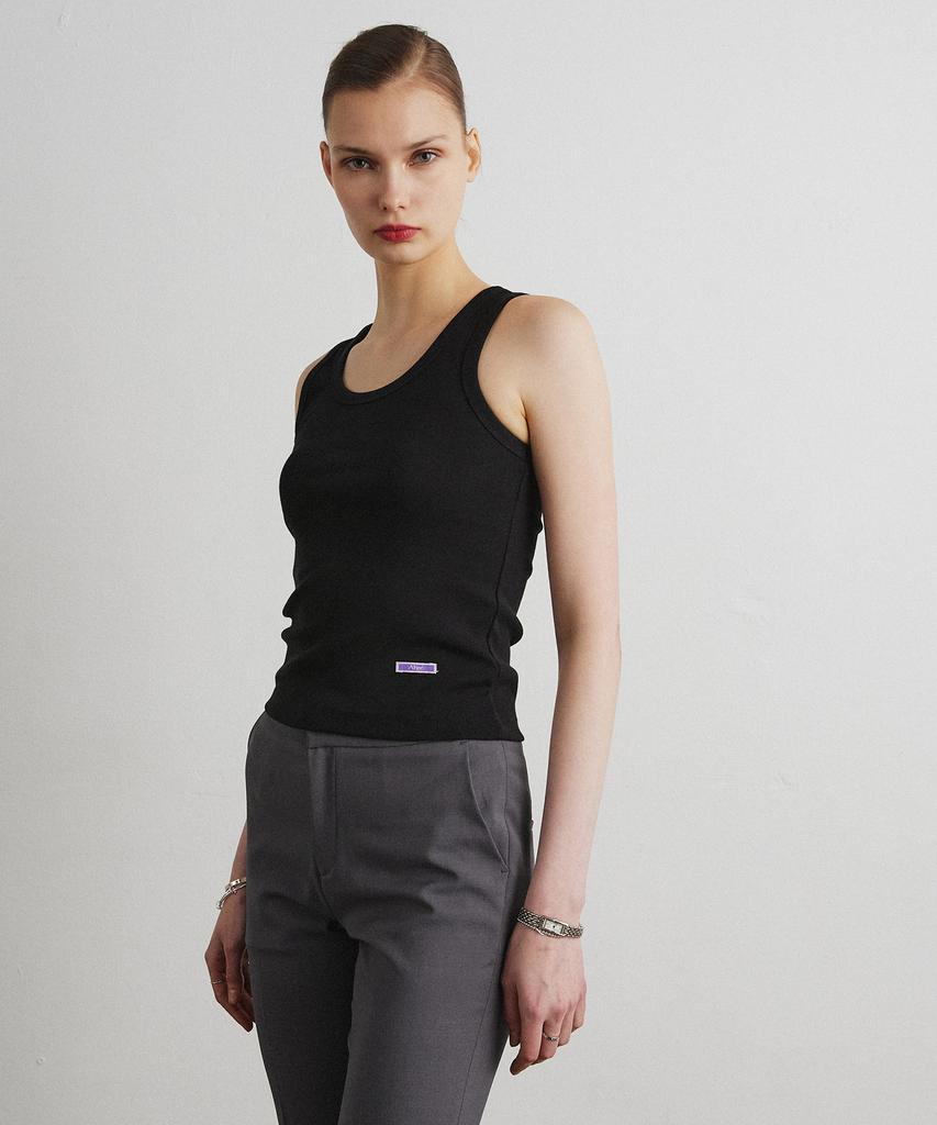 Aheule Scoop Neck Sleeveless_Black