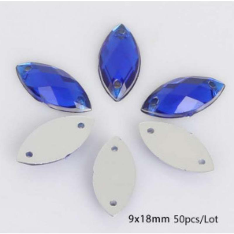 Handmade Beads Two Holes Flat Bottom Acrylic Drill Diy Costume Jewelry Accessories Horse Eye Shape Grid Surface Hand Sewing Drill Claw Drill Material