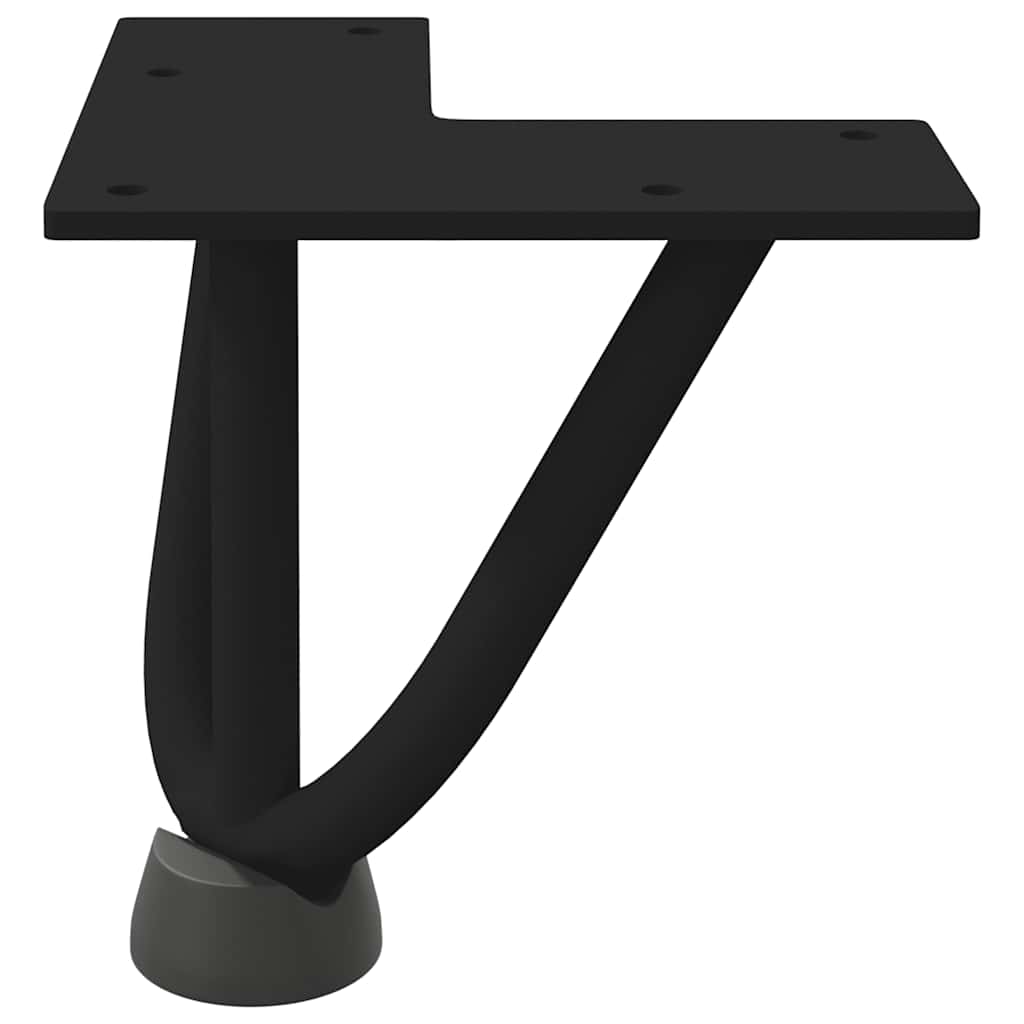 Vidaxl Nogi Do Stołu Hairpin, 4 Szt., Czarne, 10 Cm, Lita Stal