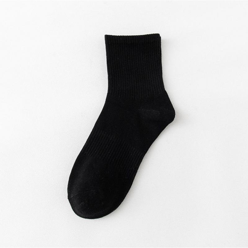 Unisex Mid-Calf White Socks - Versatile, All-Season, Sweat-Absorbing, Thin, Solid Color Ankle-Length