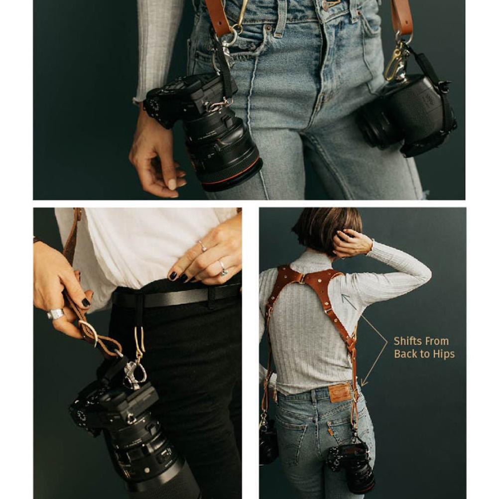 2Pcs Camera Double Shoulder Strap Wristband Set Quick Release Adjustable Dual Camera Strap for DSLR SLR DV Camera