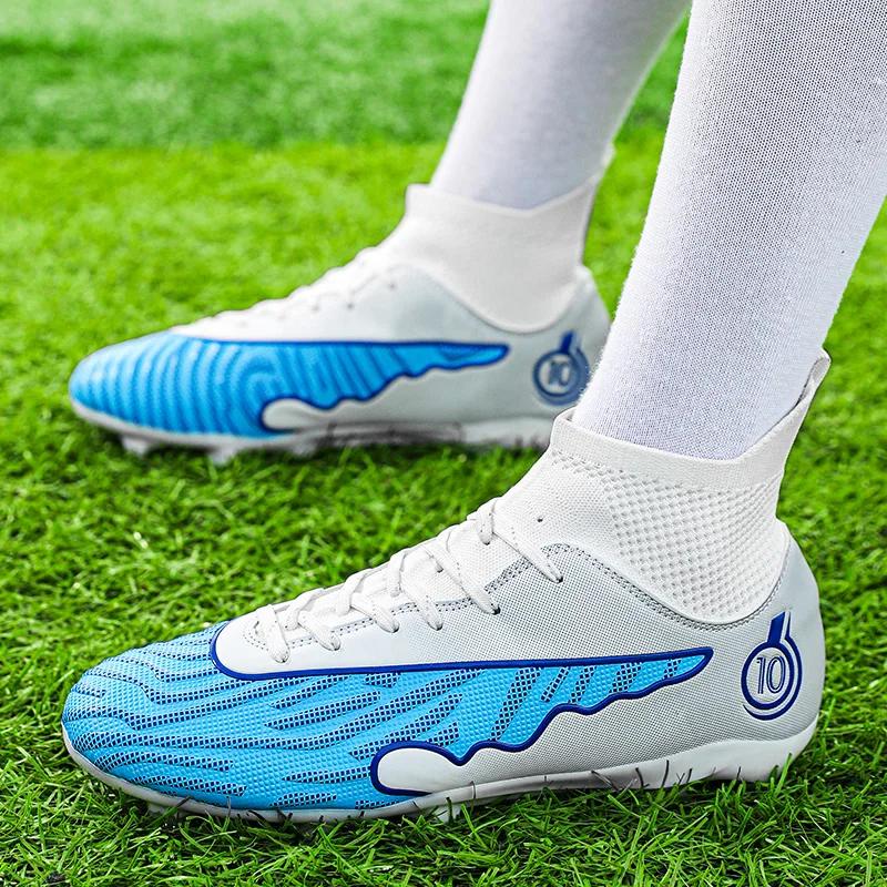 Men Football Shoes Society Students Training TF/FG Casual Soccer Shoes Outdoor Boy Professional Sneaker Resistant Football Boots