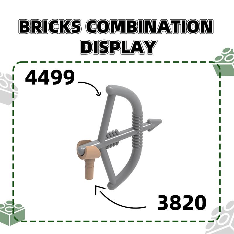 Non-Toxic 200Pcs/Lot 4499 Bow And Arrow Weapon Building Blocks Moc Figures Accessories Compatible With Bricks Children Toys Gift Box