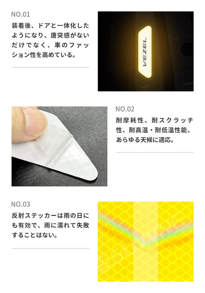 SUVVNE Car Reflective Sticker, Reflective Sticker, For New Vezel Only