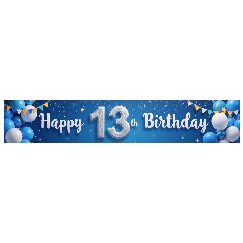 Decorative 13th Birthday Banner  Birthday Celebration Banner  Teen Birthday Banner for Indoor Decoration Party Decor