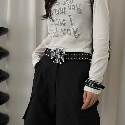 Bohemian Cross Rivet Y2k Waist Belt for Women 2025 New Item with Dress Design Sense Niche and Versatile Design Sense