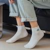 1 Pair Men Cotton Ankle Socks Low-tube No Odor Solid Color Embroidery High Elasticity Anti-slip Sweat-absorption Anti-shrink Sports Four Season Socks