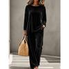 MGHR Women's Fashion Casual Autumn Winter Long Sleeve O-Neck Pants Suits