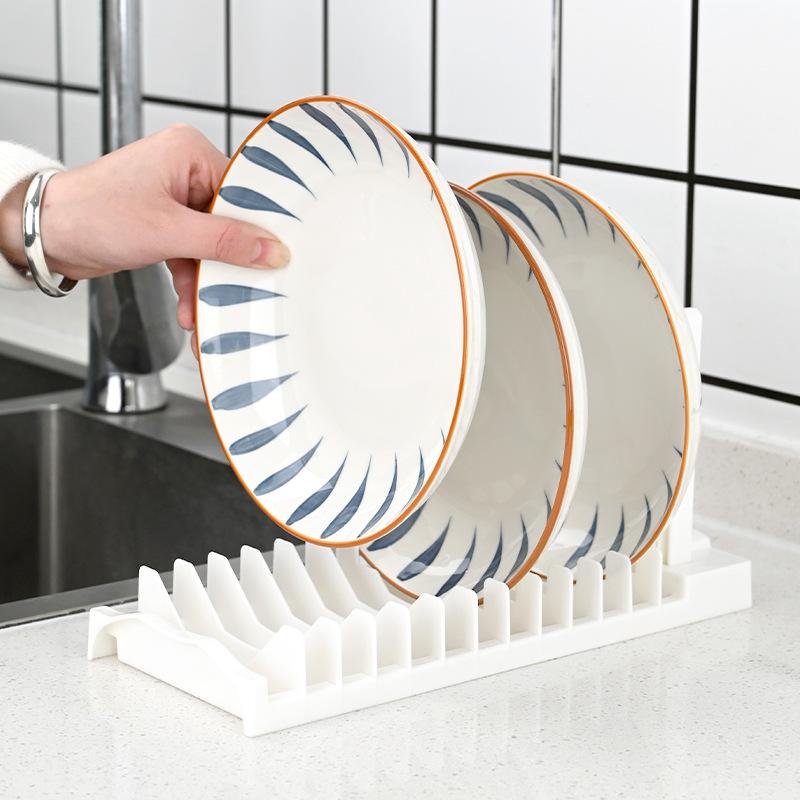 Küchen Geschirr Abtropfgestell Schnelle Entwässerung Mehrschlitz Design Wasserdicht Arbeitsplatten Organizer für Teller Schüssel Geschirr Aufbewahrung