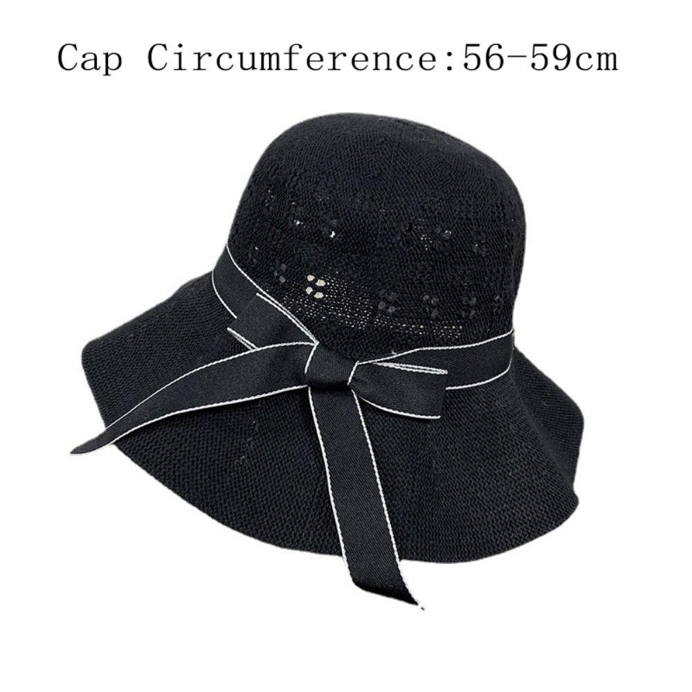 UV Protection Panama Hat Bowknot Fishermen Cap New Visor Hat  Summer