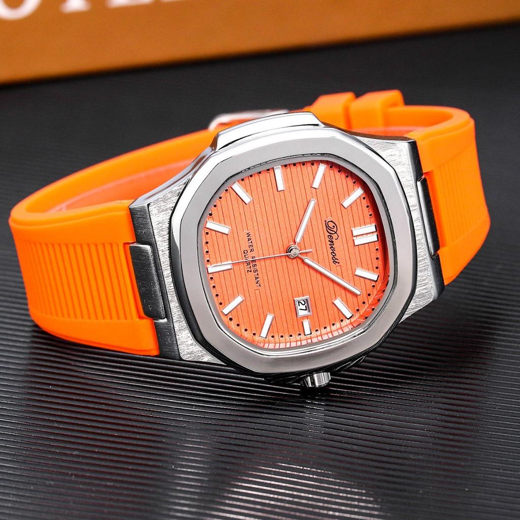 Fashion Business Classic Nautilus Men's Watch Silicone Strap Waterproof Quartz Wristwatch
