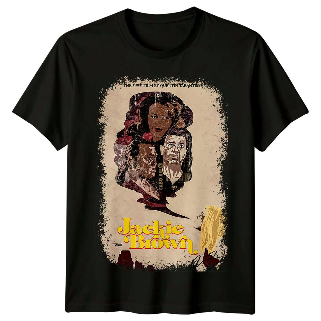 Jackie Brown (1997) T-shirt Ispirata a Poster di Film Retro Anni '90 Unisex