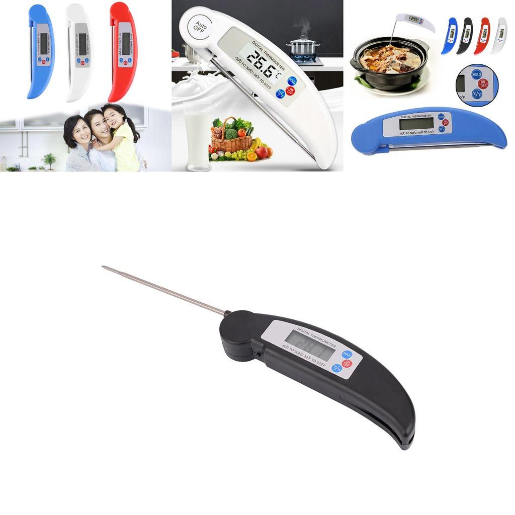 Premium Digital Instant Read Thermometer With Folding Probe For Bbq And Kitchen Cooking