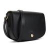Longchamp Logo Snap Closure Leather Saddle Bag Women Shoulder Bag Black 10253HYZ001