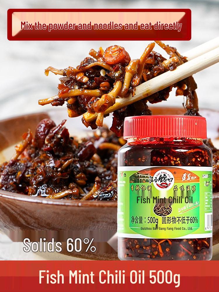 Guizhou Spezialität Fischminze-Salat mit Zhe Er Gen und roter Chilipfefferöl-Sauce