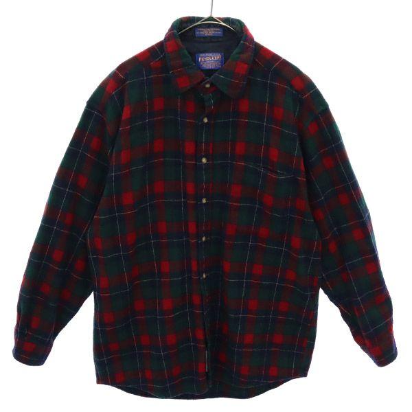 PENDLETON check Long sleeve Wool shirt L Men's Used