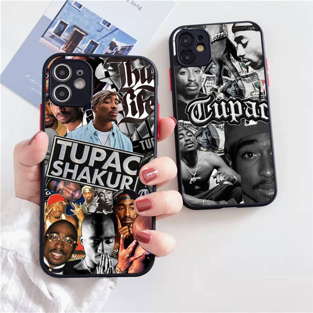 Rapper 2Pac Singer Tupac Cover For iPhone X XS 11 12 13 14 15 16 pro MAX mini Phone Case Matte shockproof