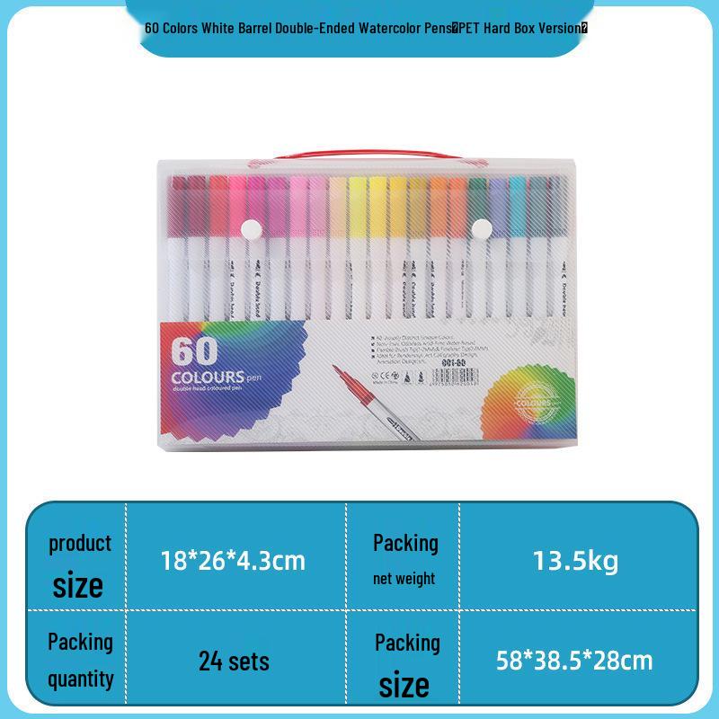 Double-Ended Watercolor Pens for Children - Soft Tip, Water-Based, Vibrant Colored Markers