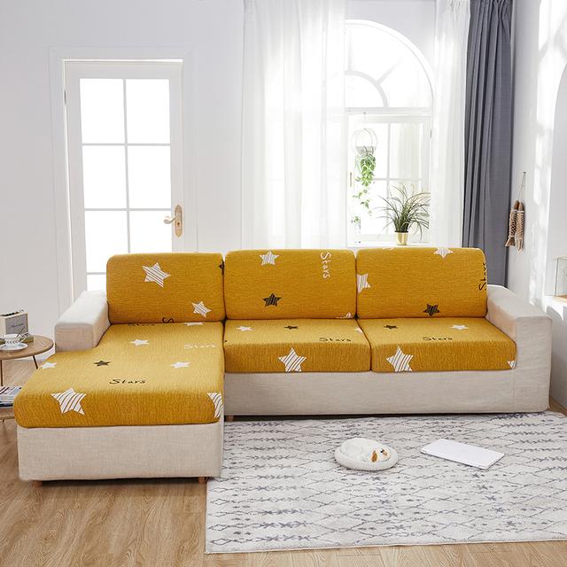 1 Stück elastischer Sofa-Sitzkissenbezug, Stuhlbezug, dehnbar, waschbar, abnehmbarer Schonbezug, 1/2/3/4 Sitz, Spandex-bedruckter Sofaschutz