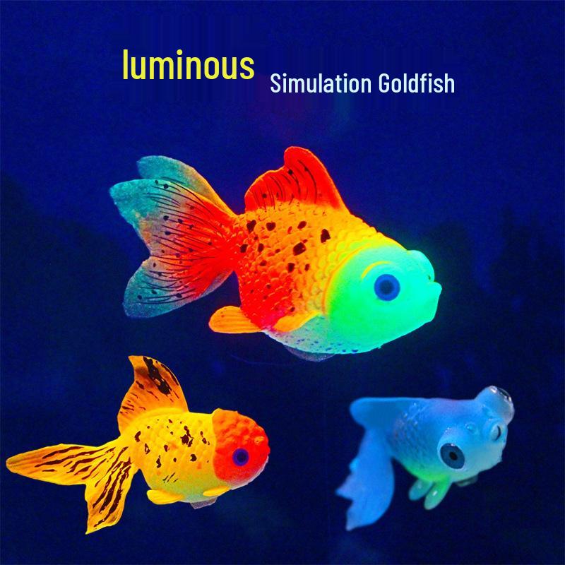 Luminous Goldfish & Jellyfish Aquarium Ornaments - Silicone Simulation for Landscaping