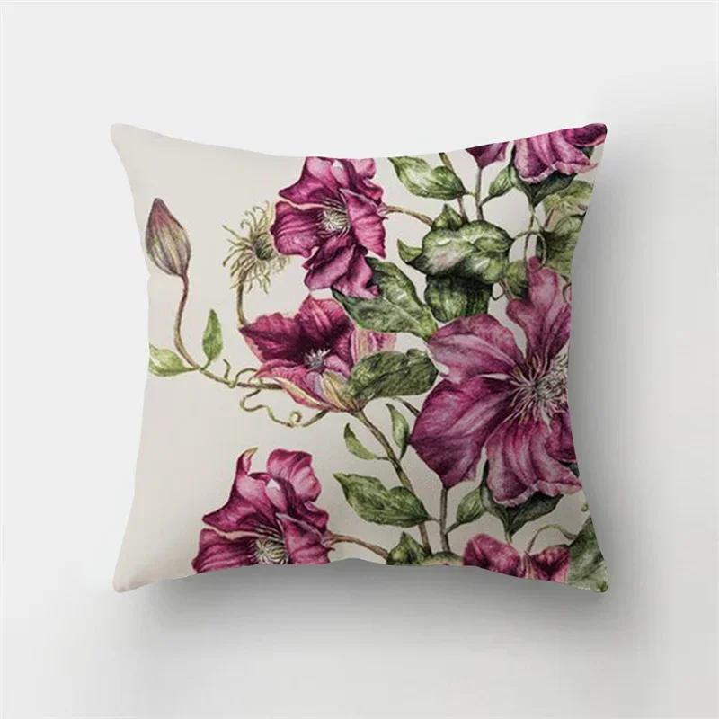 Bank Huisdecoratie Dieren Kussensloop Natuurlijke Bladeren Bloemenlandschap Kussenhoes Kort Pluche