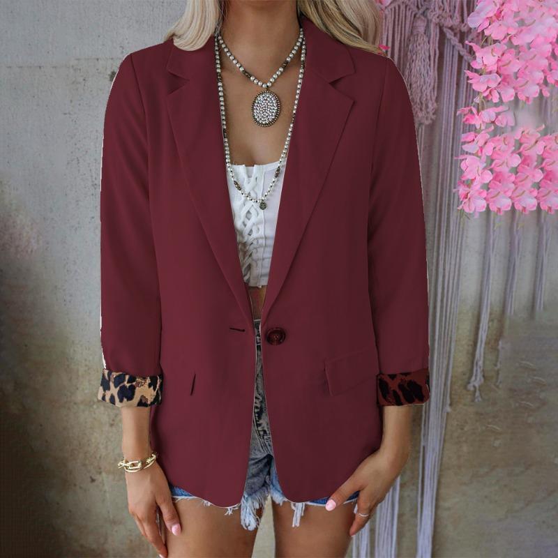 BITCED Women's Vintage Casual Solid Color Print Autumn Winter Long Sleeve POLO Neck Jackets & Coats
