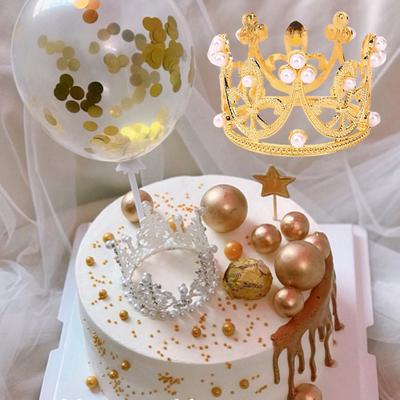 Topper na tort Wzór korony z cyrkonii Wielokrotnego użytku Stop Baby Shower Urodziny Wkłady do ciasta Akcesoria do pieczenia