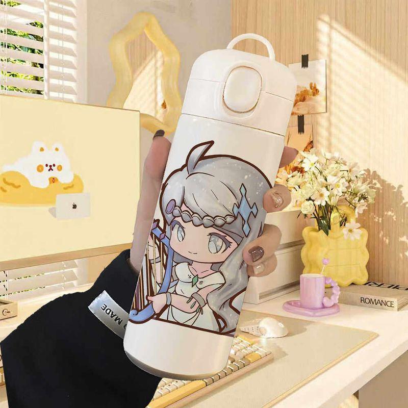 Luo Li Wang Mo Ye Luo Li Fairy Dream Children's Straw Large Capacity Insulated Cup Student 304 Stainless Steel Water Bottle