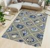 Lingge Shell Carpet Nordic Style Grid Blue Watercolor Carpet Ocean Series Carpet Door Mat Room Bedroom Decoration Rug